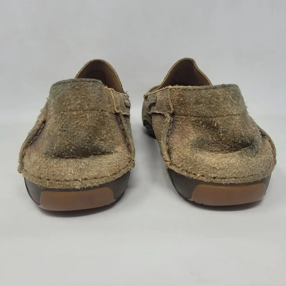 Ariat Shoes Men 10.5 Brown Slip On Loafers Distressed Suede Advanced Cushioning - Picture 4 of 12